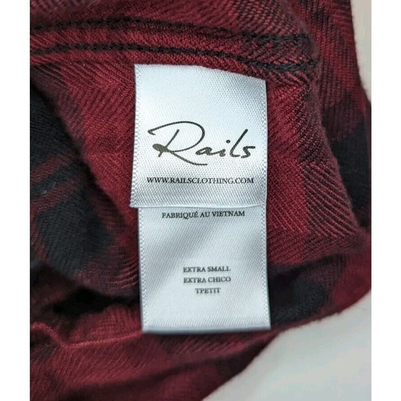 Rails Hunter Crimson Pitch Plaid Button Down Long Sleeve Top Size XS - Picture 9 of 11